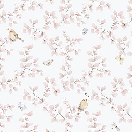 Papel de Parede Enzo - Folhas e Flores - 284-1 - Vinílico