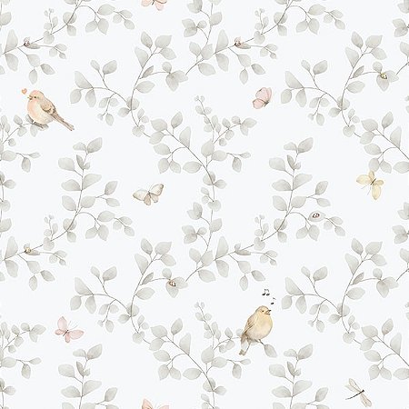Papel de Parede Enzo - Folhas e Flores - 284-2 - Vinílico