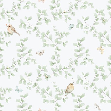 Papel de Parede Enzo - Folhas e Flores - 284-3 - Vinílico