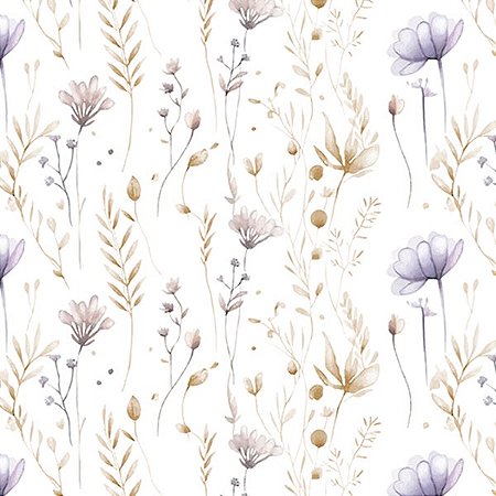 Papel de Parede Doce Bebê 1 - Folhas e Flores - DB738 - Vinílico