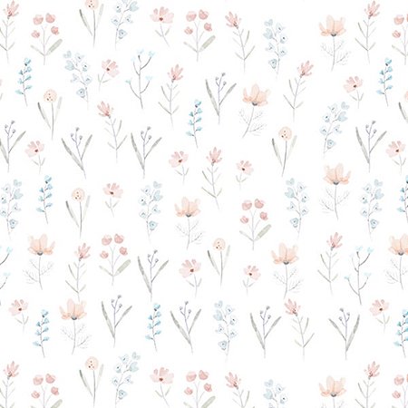 Papel de Parede Doce Bebê 1 - Folhas e Flores - DB739 - Vinílico