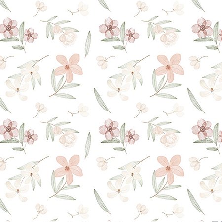 Papel de Parede Doce Bebê 2 - Folhas e Flores - DB829 - Vinílico