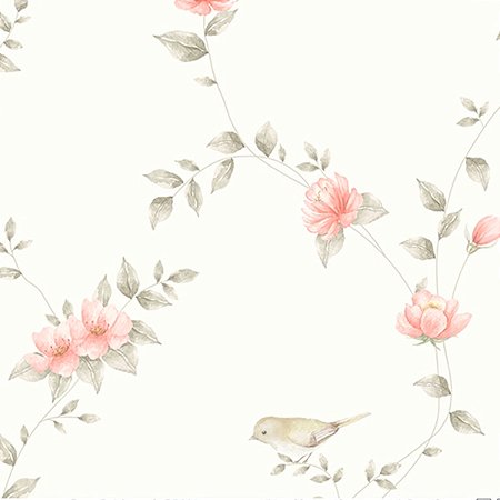Papel de Parede Doce Bebê 2 - Folhas e Flores - DB832 - Vinílico