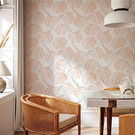 Papel de Parede Kylie - Folhas e Flores - 81605 - TNT - Vinílico