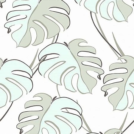 Papel de Parede Kylie - Folhas e Flores - 81607 - TNT - Vinílico