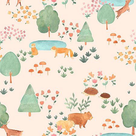Papel de Parede Bosque da Imaginação - Animal - 80713 - Vinílico