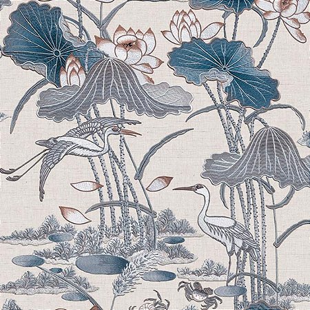 Papel de Parede HF Orient II - Folhas e Flores - 422702 - Vinílico