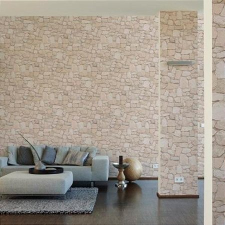 Papel de Parede Attractive 2 - Pedras e Canjiquinha - 692429 - Vinílico