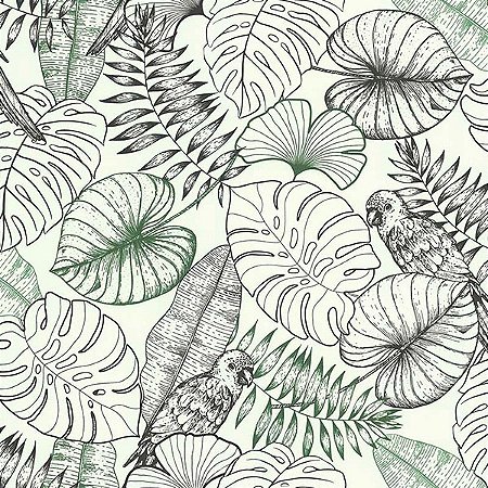 Papel de Parede Sejours & Chambres - Folhas e Flores - 51193409 - Vinílico