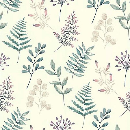 Papel de Parede Sejours & Chambres - Folhas e Flores - 51194301 - Vinílico
