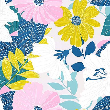 Papel de Parede Sejours & Chambres - Folhas e Flores - 51194803 - Vinílico
