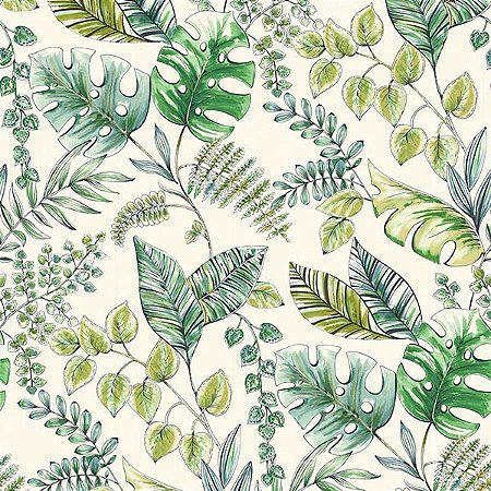 Papel de Parede Sejours & Chambres - Folhas e Flores - 51196204 - Vinílico