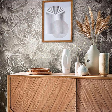 Papel de Parede Botânica - Folhas e Flores - 33303 - Vinílico