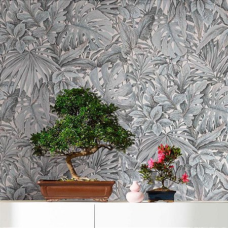 Papel de Parede Botânica - Folhas e Flores - 33306 - Vinílico