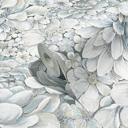 Papel de Parede Botânica - Folhas e Flores - 33953 - Vinílico
