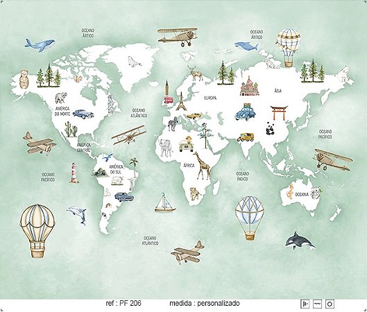 Papel de Parede Painel Fofura - Infantil - PF206 - Vinílico