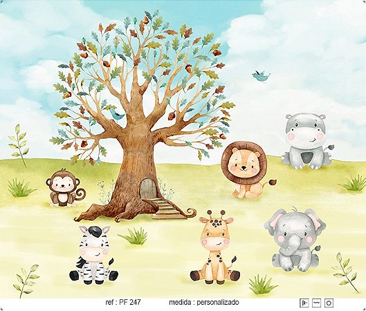 Papel de Parede Painel Fofura - Infantil - PF247 - Vinílico