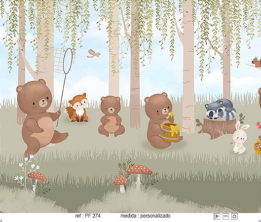 Papel de Parede Painel Fofura - Infantil - PF274 - Vinílico
