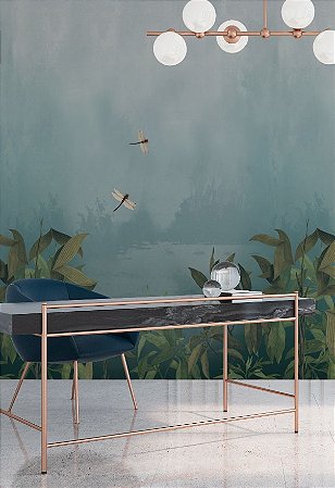 Papel de Parede Bio-Habitat - Folhas e Flores - 101015 - Vinílico