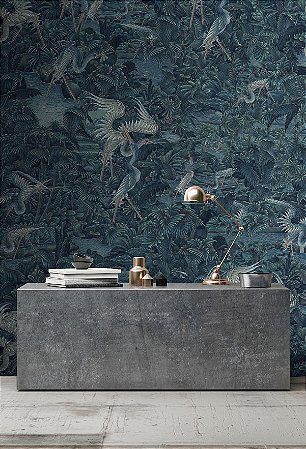 Papel de Parede Bio-Habitat - Folhas e Flores - 101017 - Vinílico