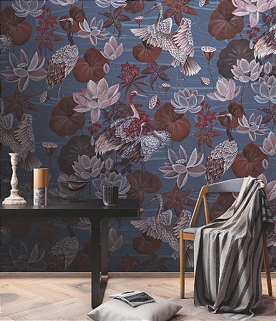 Papel de Parede Bio-Habitat - Folhas e Flores - 101018 - Vinílico