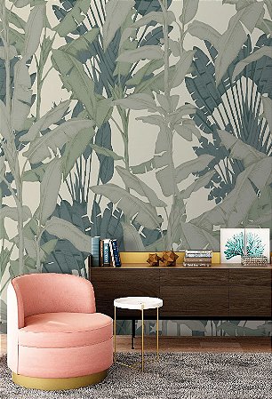 Papel de Parede Bio-Habitat - Folhas e Flores - 101019 - Vinílico
