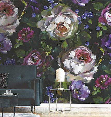 Papel de Parede Bio-Habitat - Folhas e Flores - 101025 - Vinílico