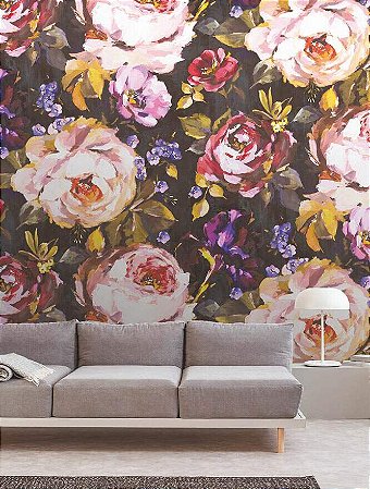 Papel de Parede Bio-Habitat - Folhas e Flores - 101026 - Vinílico