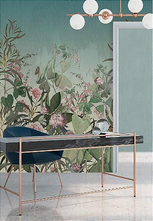 Papel de Parede Bio-Habitat - Folhas e Flores - 101028 - Vinílico
