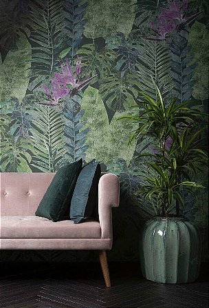 Papel de Parede Bio-Habitat - Folhas e Flores - 101030 - Vinílico