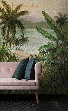 Papel de Parede Bio-Habitat - Folhas e Flores - 101034 - Vinílico