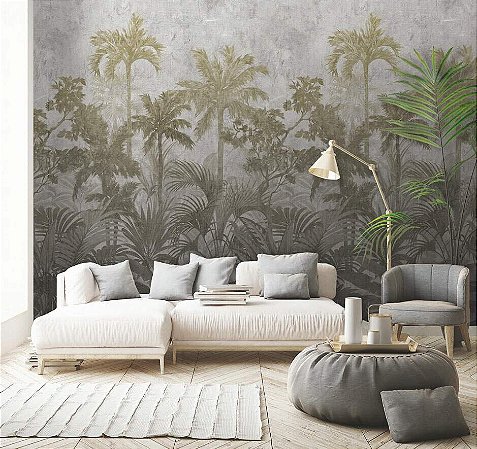 Papel de Parede Bio-Habitat - Folhas e Flores - 101036 - Vinílico