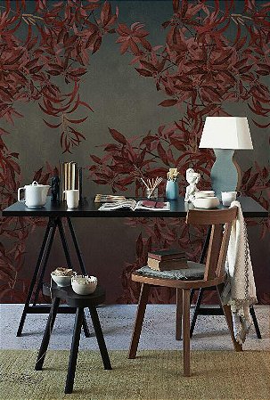 Papel de Parede Bio-Habitat - Folhas e Flores - 101038 - Vinílico