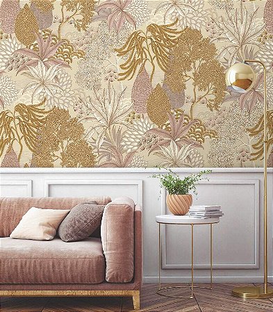 Papel de Parede Bio-Habitat - Folhas e Flores - 101040 - Vinílico