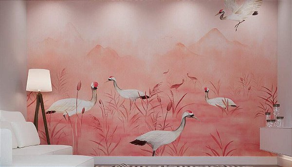 Papel de Parede Bio-Habitat - Folhas e Flores - 101044 - Vinílico