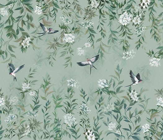 Papel de Parede Biomas - Folhas e Flores - 83134 - Vinílico