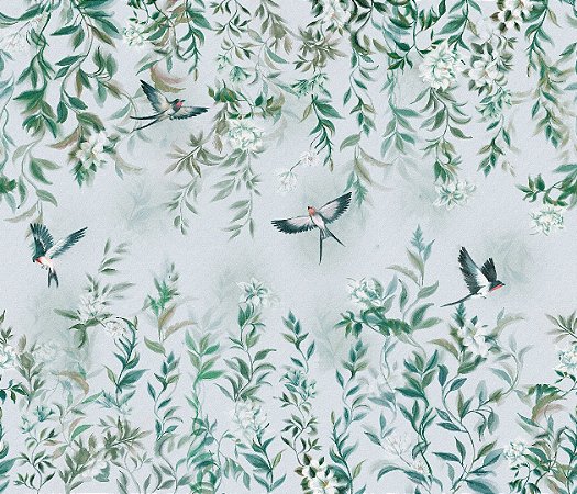 Papel de Parede Biomas - Folhas e Flores - 83141 - Vinílico