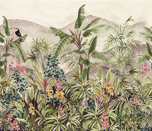 Papel de Parede Biomas - Folhas e Flores - 83257 - Vinílico