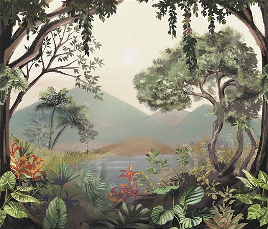 Papel de Parede Biomas - Folhas e Flores - 83356 - Vinílico