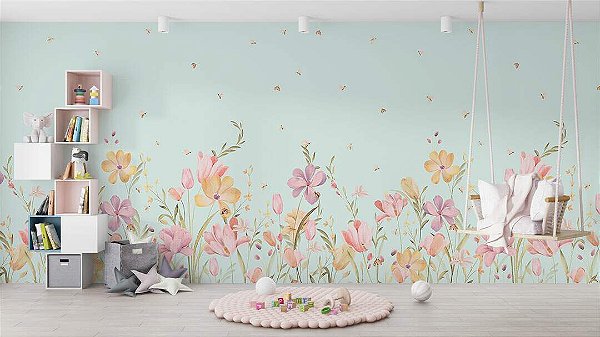 Papel de Parede Memórias de Infância - Folhas e Flores - 201014 - Vinílico