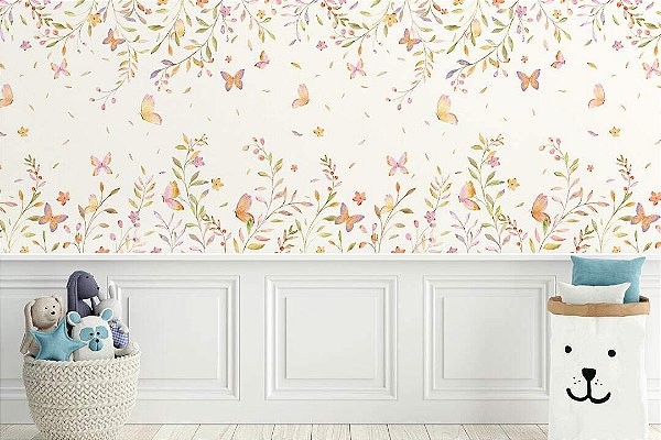 Papel de Parede Memórias de Infância - Folhas e Flores - 201033 - Vinílico