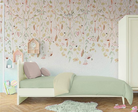 Papel de Parede Memórias de Infância - Folhas e Flores - 201043 - Vinílico