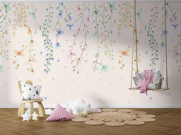 Papel de Parede Memórias de Infância - Folhas e Flores - 201044 - Vinílico