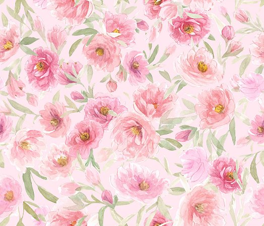 Papel de Parede Natureza Lúdica - Folhas e Flores - 83622 - Vinílico