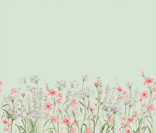 Papel de Parede Natureza Lúdica - Folhas e Flores - 83707 - Vinílico