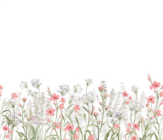 Papel de Parede Natureza Lúdica - Folhas e Flores - 83721 - Vinílico