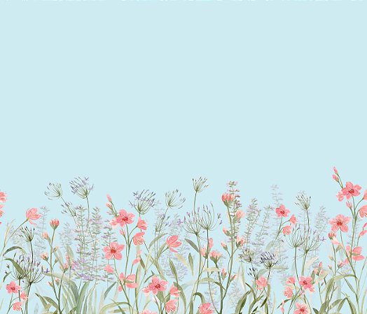 Papel de Parede Natureza Lúdica - Folhas e Flores - 83738 - Vinílico