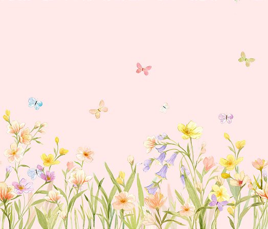Papel de Parede Natureza Lúdica - Folhas e Flores - 83752 - Vinílico