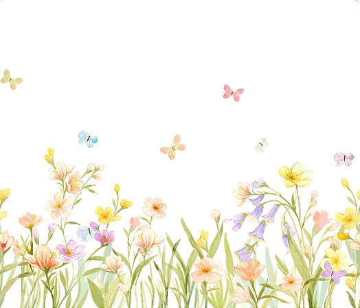 Papel de Parede Natureza Lúdica - Folhas e Flores - 83769 - Vinílico