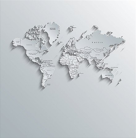 Papel de Parede Mapas - Mapa Mundi - KPMAPA00012 - Vinílico